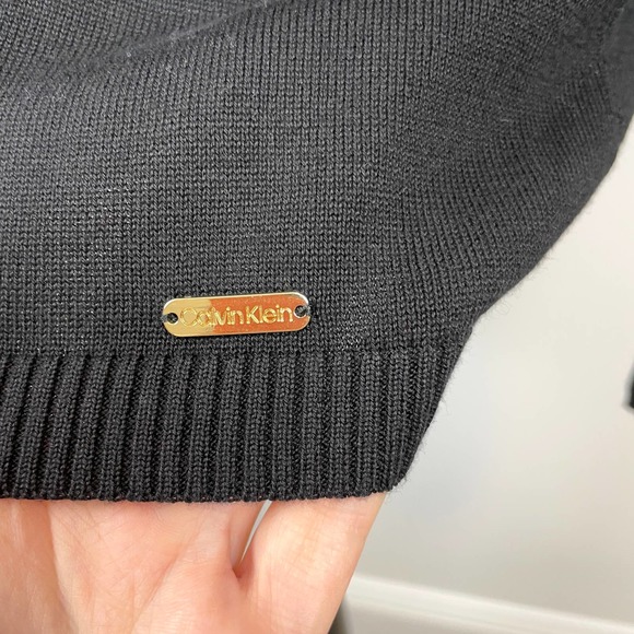 Calvin Klein Gold Stud Embellished Sweater In Black Size Medium - Picture 7 of 11